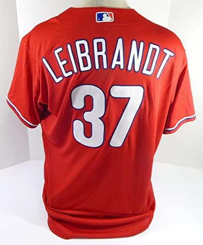 Филаделфия Филис Брендън Лейбрандт 37, Издаден в Червената фланелка 48 DP44221 - Използваните в играта тениски MLB