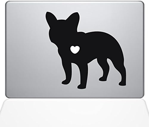 Vinyl стикер The Decal Guru I Love My French Bulldog Decal, 13 MacBook Pro ( и по-нови модели), черен (1480-MAC-13X-BLA)