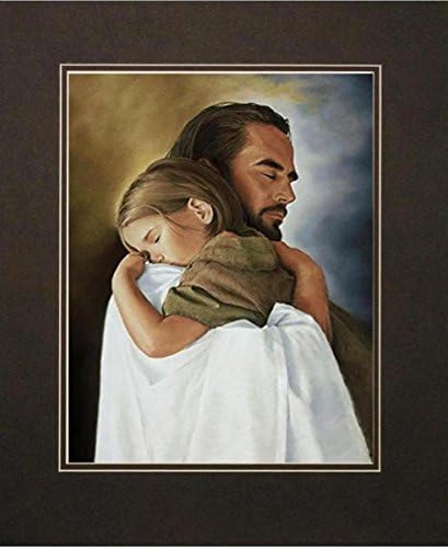 Дейвид Бауман Защитна Стена арт принт с изображение на Исус Христос, обнимающего Дете на Християнската Религия (опаковка от 3х4 по 10