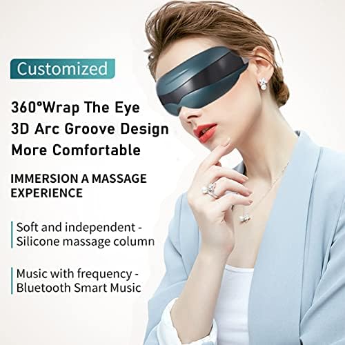 EDSPIX Визуален Масажор за очи от мигрена Маска за очи с Bluetooth Smart Вибриращ Масаж за Релаксация, Облекчаване на умора на очите,
