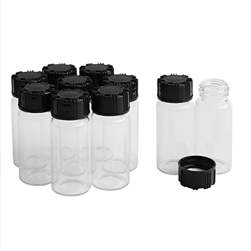 JIUWU Прозрачни Стъклени флакони 30 мл Празни Лабораторни флакони, Бутилки За вземане на проби от течности Стъклени бутилки с винт на