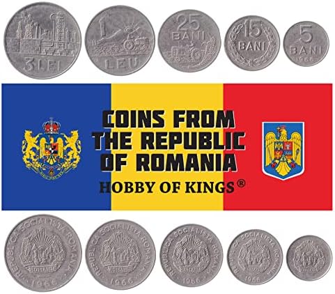 4 Монети от Румъния | Колекция от Румънски монети 1 5 10 50 Бани | В обращение 2018-2021 | Eagle