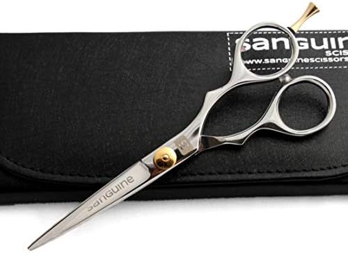 Ножици за коса Червен, фризьорски ножици, с подарочным футляром и защита за върховете, професионални или лични