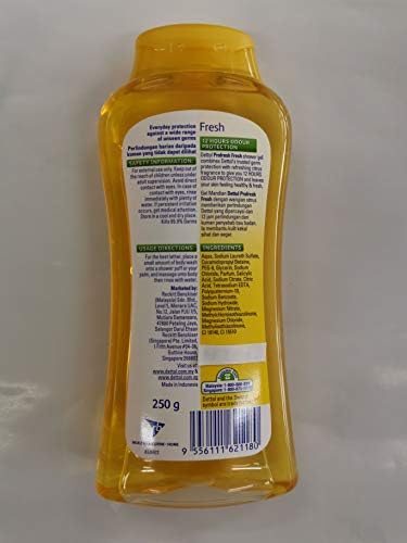 Пенка за душата Dettol Fresh 250мл-Препарат за измиване на тялото Fresh Hygiene защитава освежаващи цитрусови - не съдържа сапун