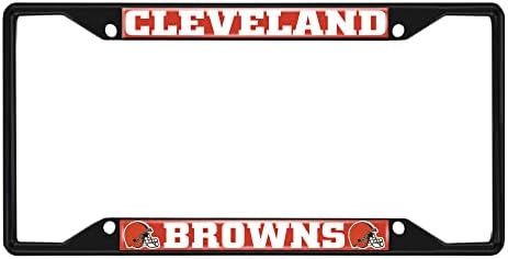ФАНМАТЫ 31350 Cleveland Browns Метална Рамка Регистрационен номер С Черна Тапицерия