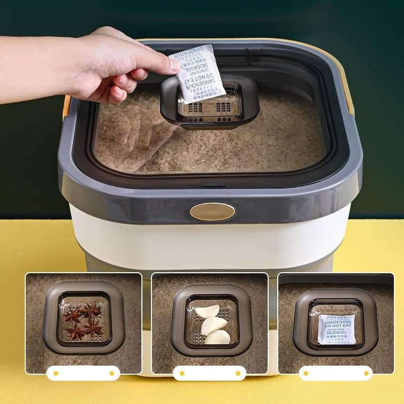 GENIGW Домашни кофа за ориз, кухненско кофа за съхранение на домашни любимци, сгъваема кутия за ориз, сгъваеми кутии за ориз (цвят: D)