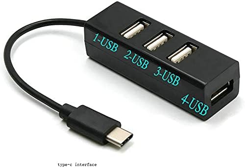 NIZYH Type-C 4-Портов USB 3.0 Хъб USB 3.1 Адаптер за Директна Доставка на Адаптер за зарядно устройство Кабел Конвертор (Цвят: черен)