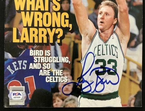 Лари Бърд подписа за Спортс илюстрейтид 12/11/89 Без етикет Селтикс HOF Auto PSA/ ДНК - Списания НБА с автограф