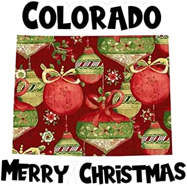 Коледни Стикери за Домашно щата Колорадо Весела Коледа Карта Колорадо Стикер На Колата Коледна Украса Стикер На Прозореца Vinyl Стикер