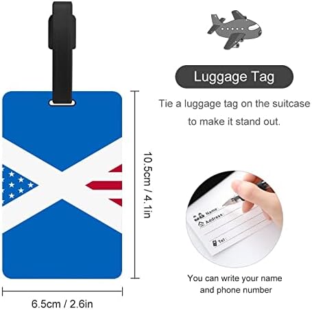 Шотландия Флаг на САЩ Микс от Забавни багажни Етикети Стилни Етикети За Куфари Колоритен Калъф за Поверителност Пътна Чанта За Багаж