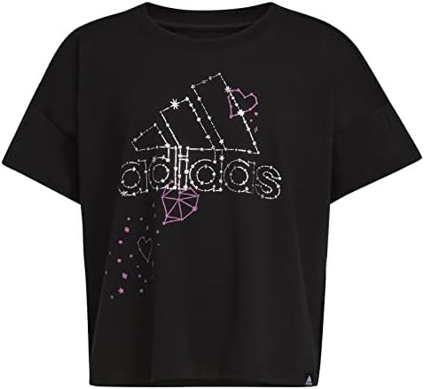 Тениска с графичен дизайн за момичета адидас с Къс ръкав