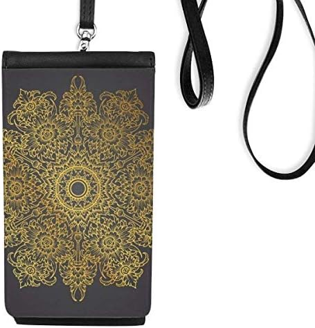 Разпространението На Тайландската Култура Златна Фолио Телефон В Чантата Си Портфейл Окачен Мобилен Калъф Черен Джоба