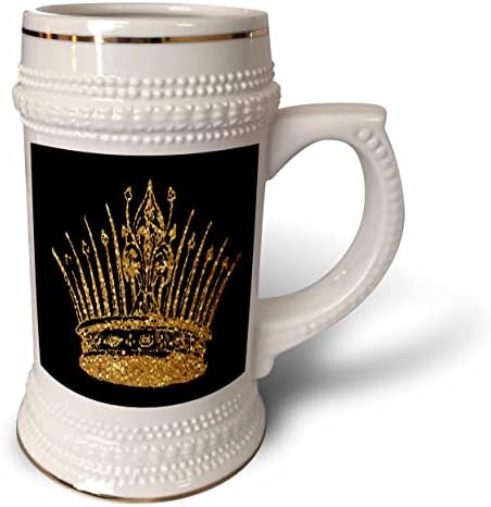 Триизмерно Бляскавите изображение Златна корона - Чаша за стейна на 22 унция (stn_357012_1)