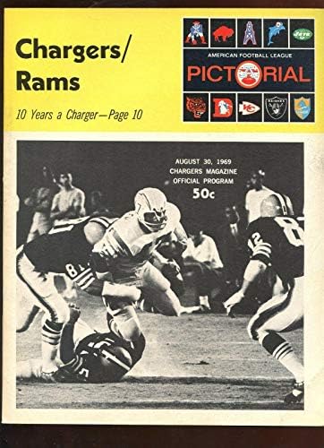 30 Август 1969 г. Предсезонная програма AFL Лос Анджелис Рэмс - Сан Диего Ex програма NFL