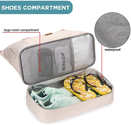 Спортна чанта BAGODI за жени, Чанта за носене на седмица с USB порт за зареждане, Спортна чанта с джоб за мокри дрехи и отделение за