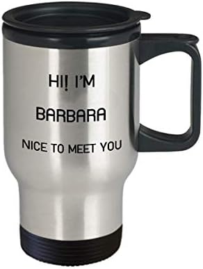 Аз съм Барбара Пътна Чаша С Уникално Име Чаша Подарък за Мъже, Жени 14 унции От Неръждаема Стомана
