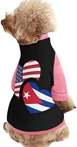 Hoody за домашни любимци с принтом Хартата на САЩ FunnyStar Cuba и мек вълнен плат Пуловер-Гащеризон за Кучета и Котки с Дизайн