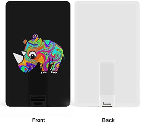 Сладък Цветен Носорог USB Memory Stick Бизнес Флаш Карта, Кредитна карта Форма на Банкова карта