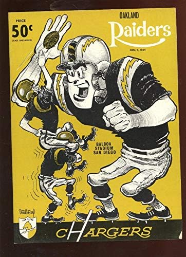 1 Ноември 1964 г. Програма AFL Оукланд Рейдерс в Сан Диего EXMT - Програма NFL
