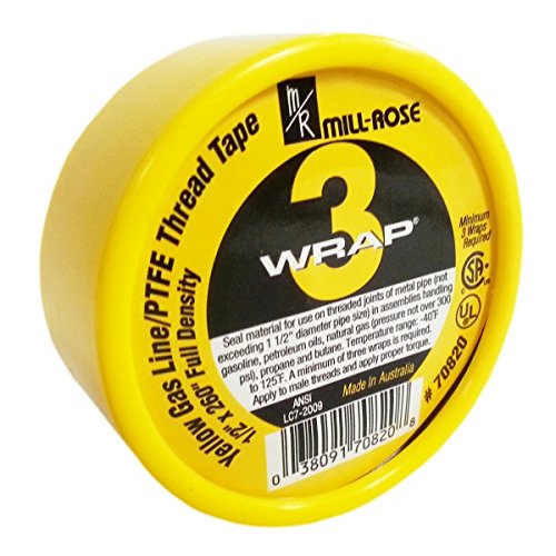 1/2 x 260 PTFE 3-Жълта Амбалажна оборудване запечатване на лентата с газова резба (ролка)