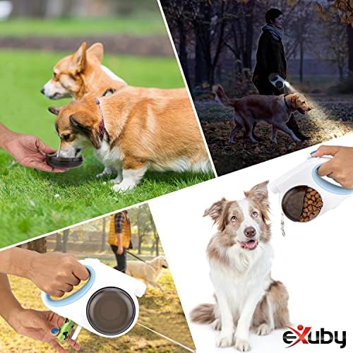Прибиращ каишка eXuby 5 в 1, за кучета с вградена купата за вода, фенерче, държач на торбата за кучешки Какашек, притежател Екстри за