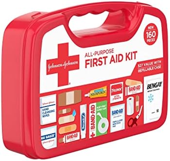 Мини-аптечка за първа помощ Johnson & Johnson Червения Кръст на 12 предмети (опаковка от 48 броя)