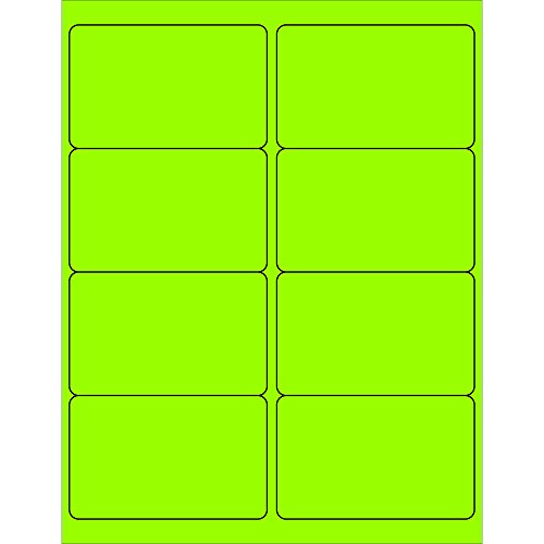 Маркови лазерни етикети Partners PLL179GN Правоъгълни, 4 x 2 1/2, флуоресцентно зелено (опаковка от 800 броя)