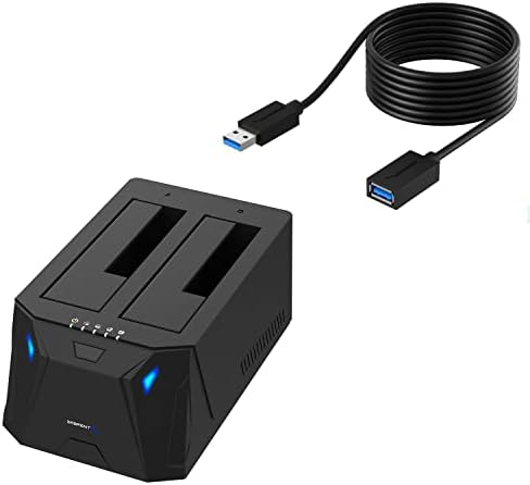 Зарядно устройство за външен твърд диск Sabrent USB 3.0 SATA I/II /III с две отделения + Удлинительный кабел USB 3.0 22AWG 10 Метра