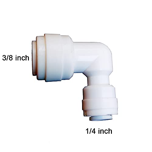 Malida 1/4 инч OD 3/8 инча OD с предпазител на лакътя, свързващи фитинги за филтрирана вода (5 опаковки)