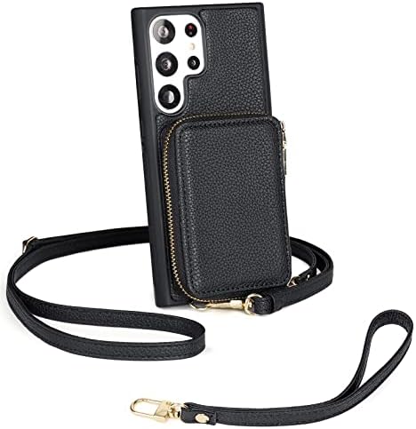 KelaSip за Samsung Galaxy S23 Ultra за Носене в чантата си през рамо, Калъф за телефон, джоб с RFID заключване, Държач за карти, Каишка