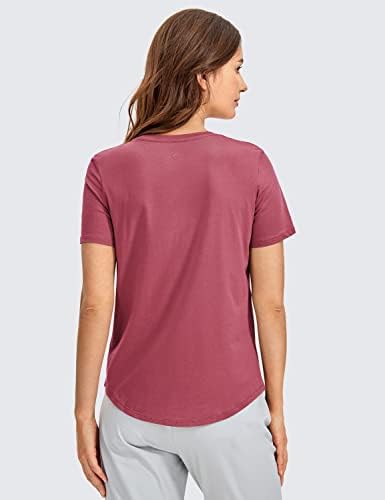Дамски Тренировочная Риза CRZ Yoga от Pima памук С Къс Ръкав, Тениска За Йога, Спортна Тениска
