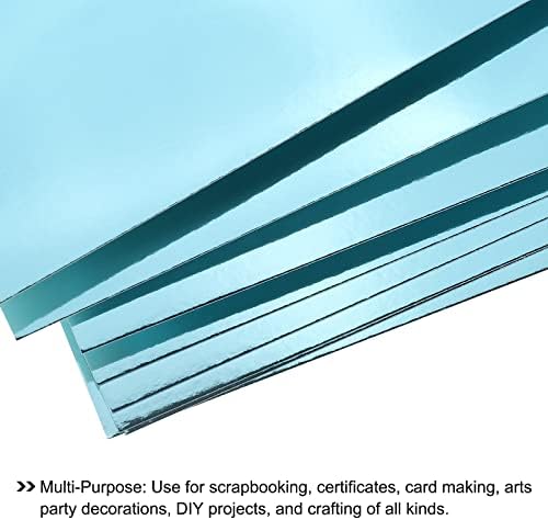 Картонени листове от метално фолио PATIKIL за изкуства и занаяти, занимания в клас, както и изработката на картички 8 x 11 См, 92 Кг / 250 гориво, светло синьо, опаковки от 20