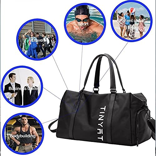 Пътна спортна чанта JGUSVYT, Водоустойчива спортна чанта Weekender, спортна чанта с отделение за обувки и за мокри дрехи, подходяща за