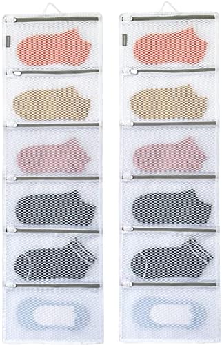 Чанта за пране на чорапи - Лесно, измийте, подсушете, сортиране и съхранява 12-36 чифта чорапи, Мрежести торбички организаторите с 12