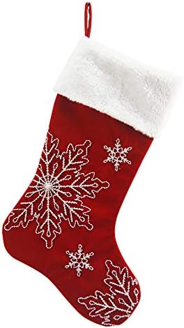 Отглеждане Comfy Hour от полиестер с Снежинками 11 инча за Коледната украса, Червен, Колекция за зимните празници