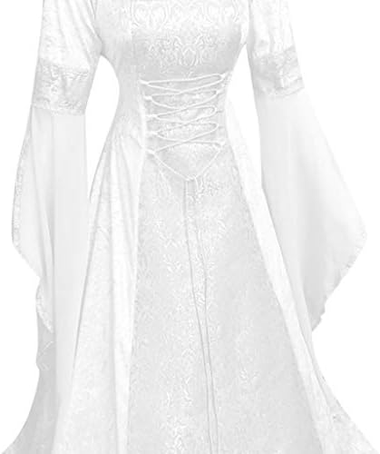 Женствена рокля на Хелоуин ZEFOTIM, винтажное рокля-наметало на вещица с качулка, ръкав-тромпет, средновековна сватбена рокля, рокля