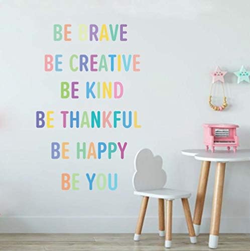 TOARTi Колоритен Стикер на стената с вдъхновяващи надпис Цитат - Бъди смел, Бъди Креативен, Бъди Добър, Бъди Благодарен, Бъди щастлив,