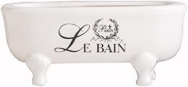 Голяма Парижката Керамични Вана Le bain, препарат за съдове, Държач за Кърпи, Тава за Баня, Реколта Баня с Крака
