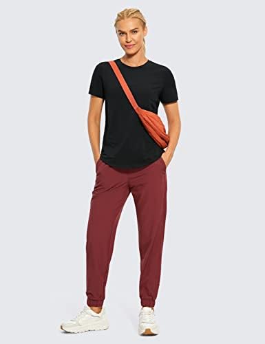 Дамски Тренировочная Риза CRZ Yoga от Pima памук С Къс Ръкав, Тениска За Йога, Спортна Тениска