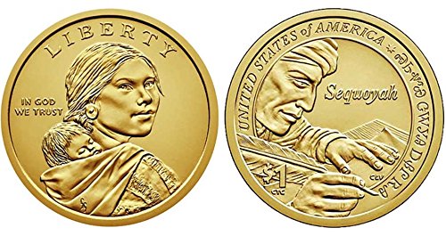 2017 P, D Набор от монети индианци (сакагавея/Gold) в 2 долара, Без да се прибягва