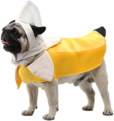 Костюм на куче-банан - Забавен Костюм Кучетата за Хелоуин, Гащеризон за Cosplay във формата на Банан във формата на Плод за малки, Средни и Големи Кучета, Дрехи за специа