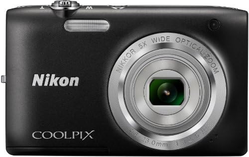 Цифров фотоапарат Nikon Coolpix S2800 за насочване и стрелба с 5-кратно оптично увеличение (черна) Международна версия Без гаранция