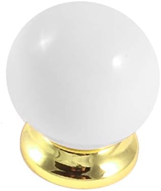 X-DREE Домашна Керамична дръжка за чекмедже мебели във формата на кълбо, с цвят на бяло злато (Casa con forma de bola de cerámica, mueble,