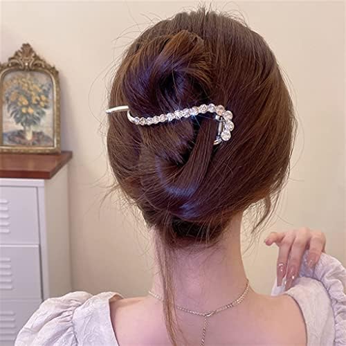 Метална Шнола за коса от Орехово дърво, Дамски Шнола за Къдрене на коса в задната част на главата, Голяма Зажимная Шнола (Цвят: A, Размер: