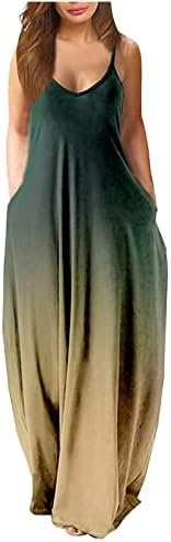 Дамски Летни рокли 2023 Модни Свободни Ежедневни Сексуални Без Ръкави С Градиентной Отворен гръб Плажна Рокля за Коктейл