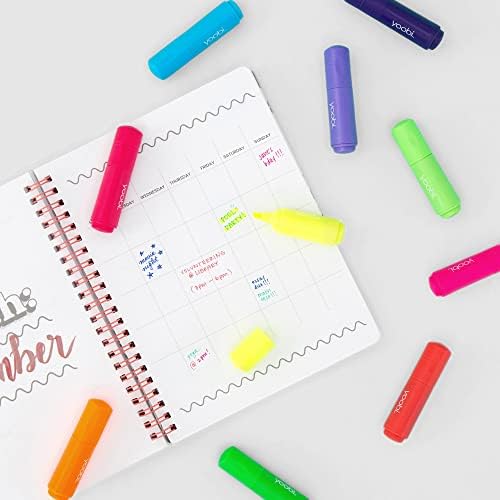 Комплект мини маркери Yoobi - Комплект от 10 хубави светли течни маркери с остри връхчета - червени, розови, зелени, лилави, жълти и