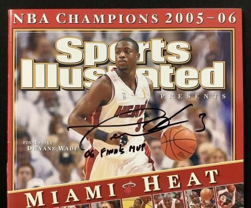 Дуейн Уейд подписа за Спортс илюстрейтид 7/5/06 Без етикет Miami Heat Auto PSA / DNA - Списания НБА с автограф