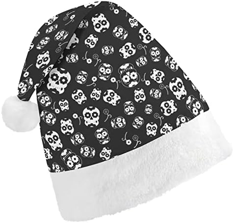Коледни шапки с изображение на череп Nudquio на Хелоуин, шапка на Дядо Коледа, за коледните празници, семеен принт