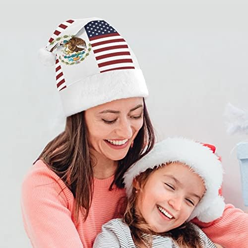 Коледни Шапки с Американския и Мексиканския Флага Nudquio, Шапка на дядо коледа за Коледа Празника с Принтом Семейството
