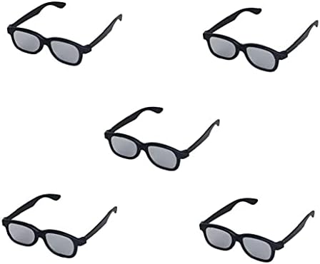 5 Чифта 3D Очила с Пасивни кръгови поляризирани лещи за възрастни, филми/Кино/театър / 3D-tv / 3D проектор-Черен Пластмаса